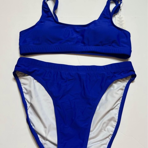 New with tags electric blue two piece bikini Summer Mae size large - Picture 3 of 5